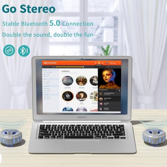 EBODA Bluetooth Speaker Waterproof Portable HD Sound Wireless Stereo LED Light - Picture 4 of 11